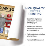 Custom Name Football Gifts for Son - Personalized Poster