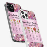 Grandma’s Love Doesn’t Grow Old, It Grows Deeper - Family Personalized Custom Faux Jewelry Effect Printed Clear Phone Case - Gift For Mom, Grandma