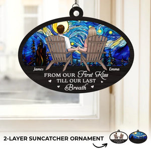 With You, Every View Is Perfect - Couple Personalized Window Hanging Suncatcher Ornament - Gift For Husband Wife, Anniversary