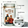 Being With You Is My Greatest Happiness - Couple Personalized Custom Mason Jar Light - Gift For Couple, Husband Wife, Anniversary