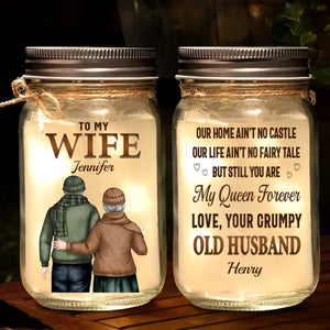 Être avec toi est mon plus grand bonheur - Lampe personnalisée en pot Mason pour couple - Cadeau pour couple, mari et femme, anniversaire