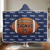 Eat, Sleep, Football, Repeat - Personalized Custom Snuggle Blanket, Hoodie Blanket - Gift For Sport Lovers, Sport Players