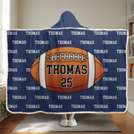 Eat, Sleep, Football, Repeat - Personalized Custom Snuggle Blanket, Hoodie Blanket - Gift For Sport Lovers, Sport Players