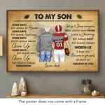 Custom Name Football Gifts for Son - Personalized Poster