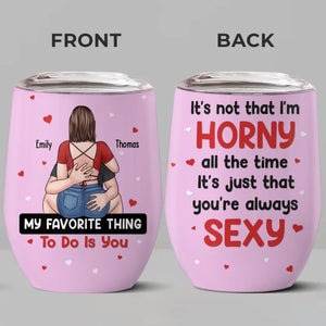 Jamais un moment ennuyeux avec toi - Verre à vin personnalisé pour couple - Cadeau pour mari et femme, anniversaire