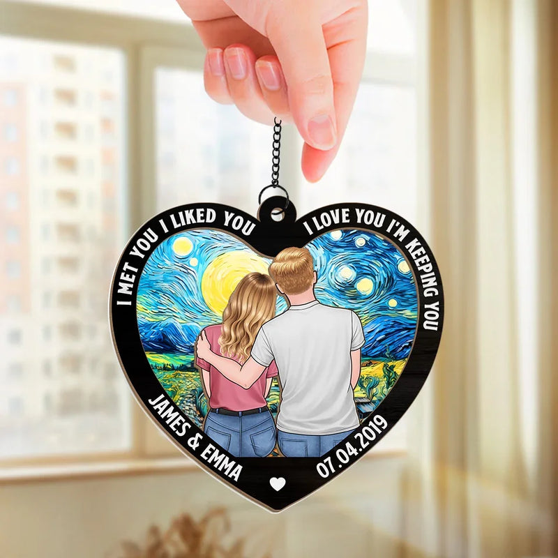 My Favourite Love Story Is Ours - Couple Personalized Window Hanging Suncatcher - Gift For Husband Wife, Anniversary