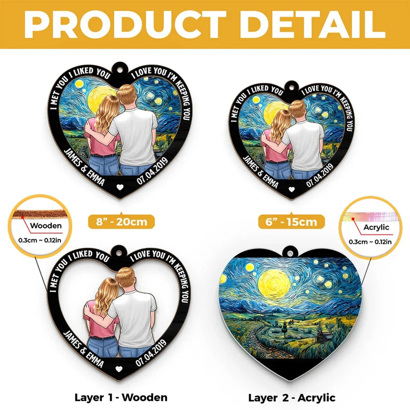My Favourite Love Story Is Ours - Couple Personalized Window Hanging Suncatcher - Gift For Husband Wife, Anniversary