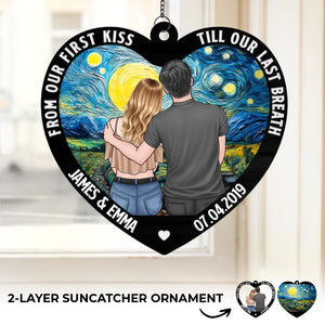 My Favourite Love Story Is Ours - Couple Personalized Window Hanging Suncatcher - Gift For Husband Wife, Anniversary