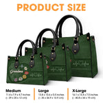 Every Grandma Is A Flower That Never Fades - Family Personalized Custom Leather Handbag - Gift For Mom, Grandma