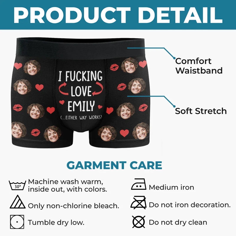 Custom Photo When You Laugh, My World Sings Along - Couple Personalized Custom Boxer Briefs, Men's Boxers - Gift For Husband Wife, Anniversary