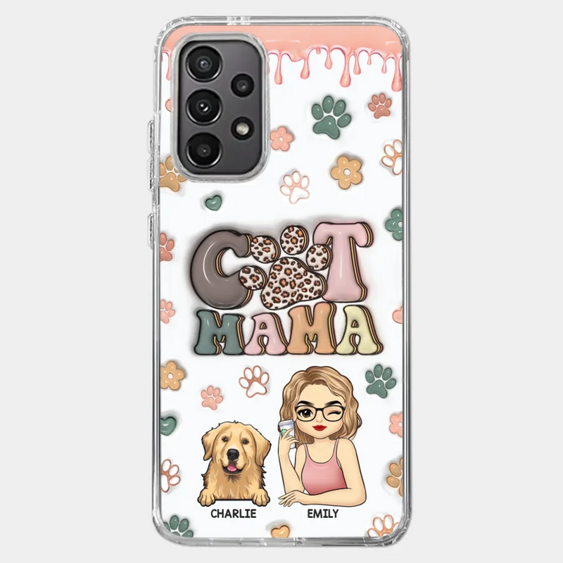 Dog Mom For Life - Dog & Cat Personalized Custom 3D Inflated Effect Printed Clear Phone Case - Gift For Dog Moms, Dog Lovers