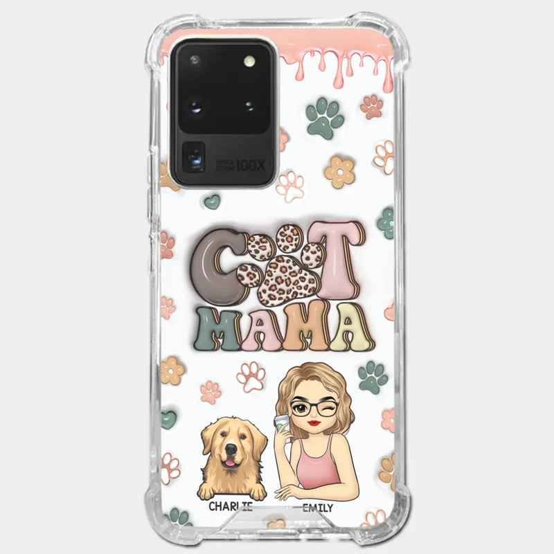 Dog Mom For Life - Dog & Cat Personalized Custom 3D Inflated Effect Printed Clear Phone Case - Gift For Dog Moms, Dog Lovers