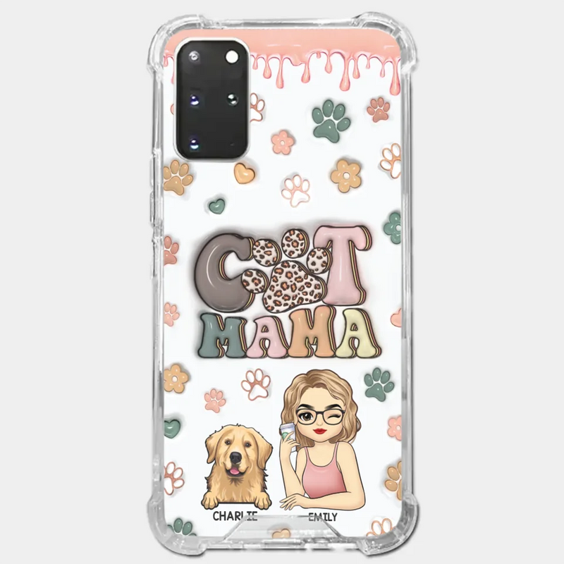 Dog Mom For Life - Dog & Cat Personalized Custom 3D Inflated Effect Printed Clear Phone Case - Gift For Dog Moms, Dog Lovers