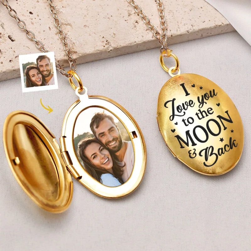 Custom Photo I Will Always Be Here For You - Couple Personalized Custom Locket Necklace - Gift For Husband Wife, Anniversary