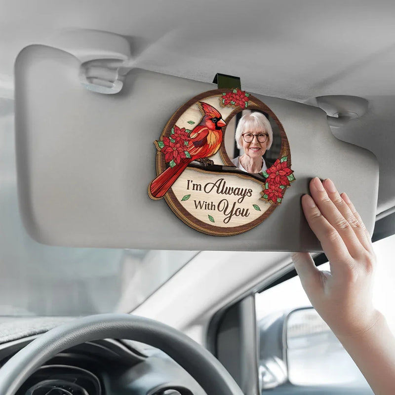Custom Photo Though You Are Gone, Your Spirit Lives On - Memorial Personalized Custom Car Visor Clip - Sympathy Gift For Family Members