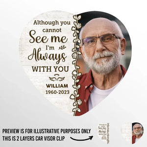 Custom Photo Deep In Our Hearts, You'll Always Stay - Memorial Personalized Custom Car Visor Clip - Sympathy Gift For Family Members