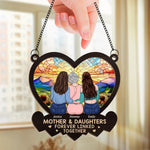 You Make My Heart Smile - Family Personalized Window Hanging Suncatcher - Gift For Mom, Daughter