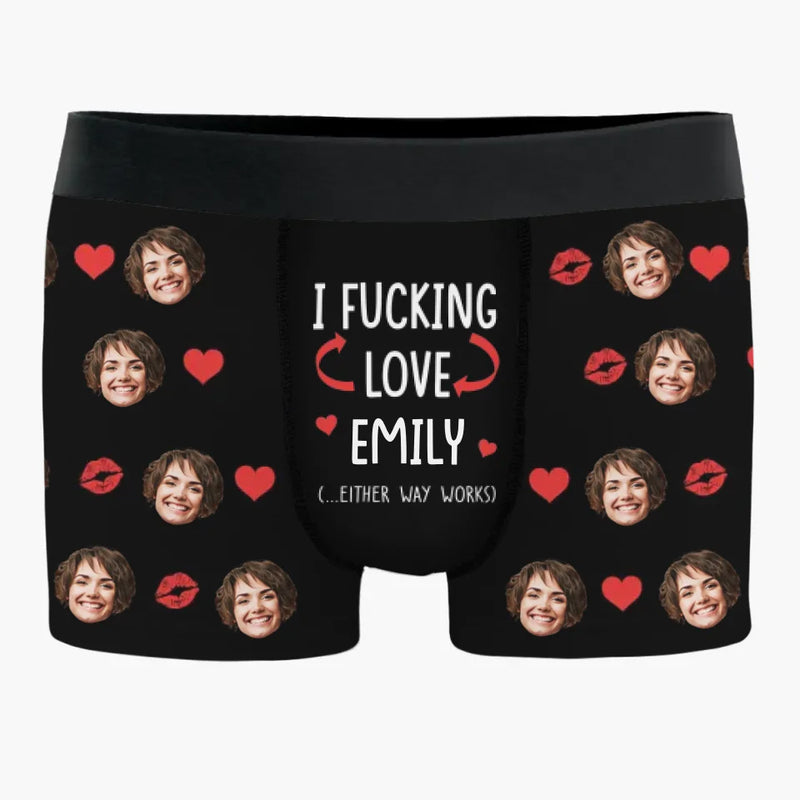 Custom Photo When You Laugh, My World Sings Along - Couple Personalized Custom Boxer Briefs, Men's Boxers - Gift For Husband Wife, Anniversary