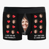 Custom Photo I Love Every Inch Of You - Couple Personalized Custom Boxer Briefs, Men's Boxers - Gift For Husband Wife, Anniversary