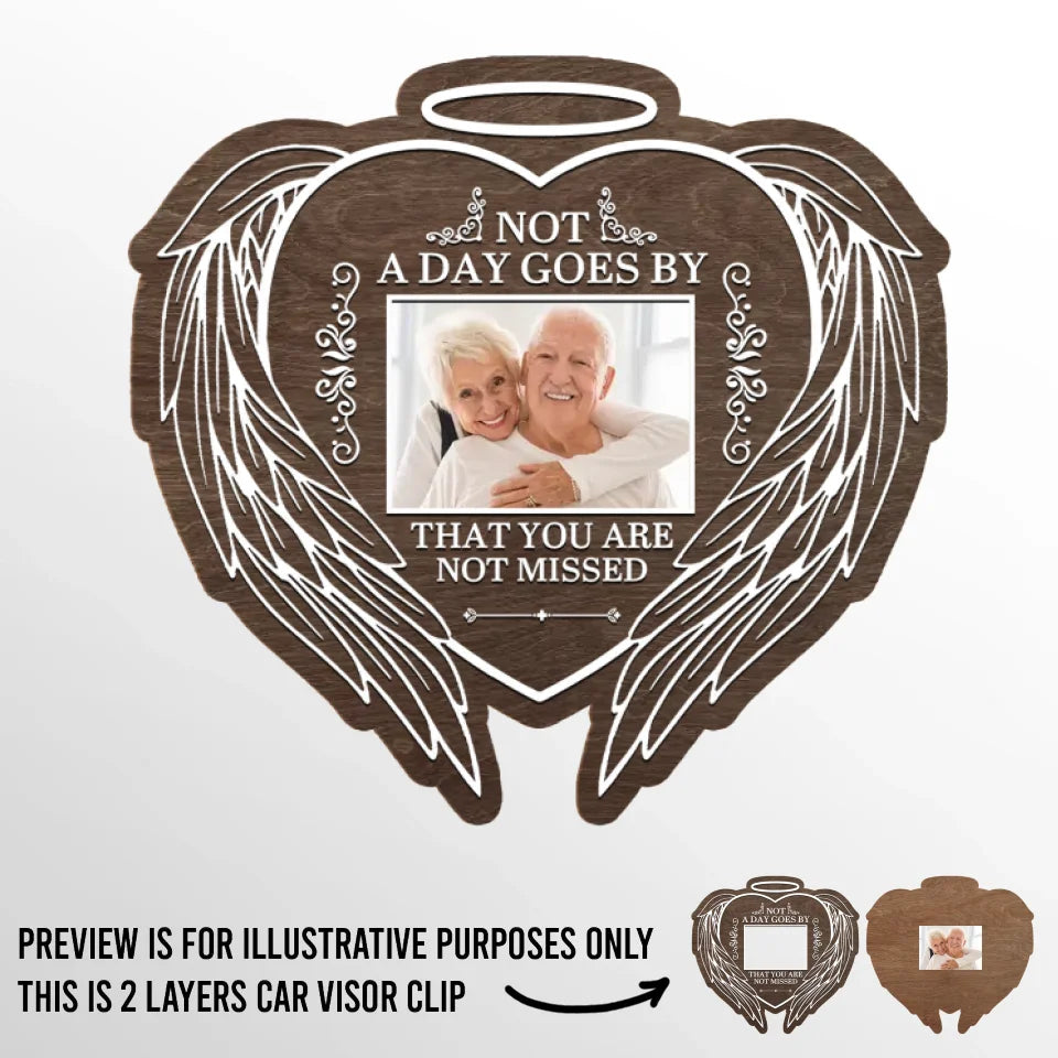 Custom Photo Always On Our Minds Forever In Our Hearts - Memorial Personalized Custom Car Visor Clip - Sympathy Gift For Family Members