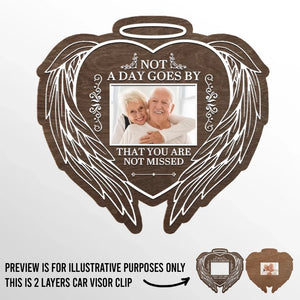 Custom Photo Always On Our Minds Forever In Our Hearts - Memorial Personalized Custom Car Visor Clip - Sympathy Gift For Family Members