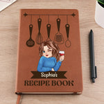The Best Meals Are Made With Grandma’s Touch - Family Personalized Custom Leather Journal - Gift For Mom, Grandma