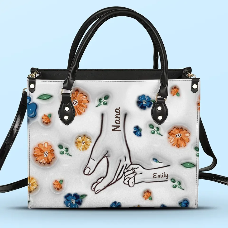 So Much Wisdom And Love - Family Personalized Custom 3D Inflated Effect Printed Leather Handbag - Gift For Mom, Grandma