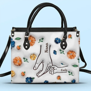 So Much Wisdom And Love - Family Personalized Custom 3D Inflated Effect Printed Leather Handbag - Gift For Mom, Grandma