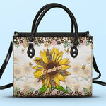 Grandma’s Embrace Is A Sanctuary For Love - Family Personalized Custom Leather Handbag - Gift For Mom, Grandma