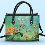 With Mom, Warmth And Safety - Family Personalized Custom Leather Handbag - Gift For Grandma, Grandparent