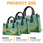 With Mom, Warmth And Safety - Family Personalized Custom Leather Handbag - Gift For Grandma, Grandparent