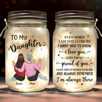 Mother And Daughter, Linked For Life - Family Personalized Custom Mason Jar Light - Gift For Mom, Daughter