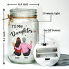 Mother And Daughter, Linked For Life - Family Personalized Custom Mason Jar Light - Gift For Mom, Daughter