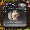 Photo personnalisée : vous resterez à jamais dans nos cœurs - Pierre commémorative carrée personnalisée - Cadeau de condoléances pour les membres de la famille