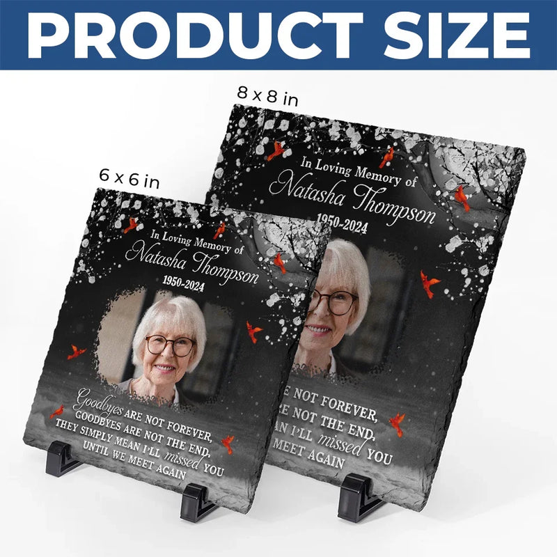 Custom Photo You Will Remain In Our Hearts Forever - Memorial Personalized Custom Square Shaped Memorial Stone - Sympathy Gift For Family Members
