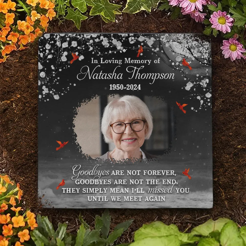 Custom Photo You Will Remain In Our Hearts Forever - Memorial Personalized Custom Square Shaped Memorial Stone - Sympathy Gift For Family Members