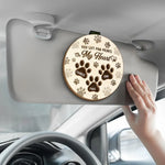 You Left Paw Prints On My Heart - Memorial Personalized Custom Car Visor Clip - Sympathy Gift For Pet Owners, Pet Lovers