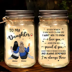 Mother And Daughter, Linked For Life - Family Personalized Custom Mason Jar Light - Gift For Mom, Daughter