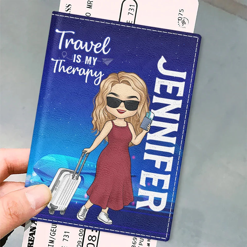 Work, Travel, Save, Repeat - Travel Personalized Custom Passport Cover, Passport Holder - Holiday Vacation Gift, Gift For Adventure Travel Lovers