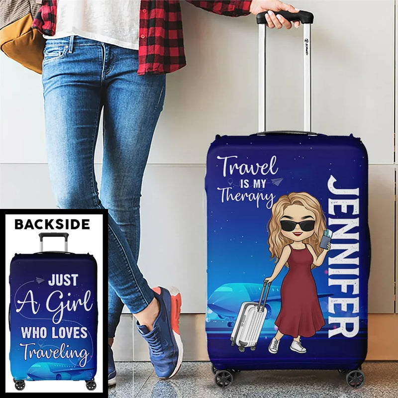 Travel Far Enough, You Meet Yourself - Travel Personalized Custom Luggage Cover - Summer Vacation Gift, Gift For Adventure Travel Lovers