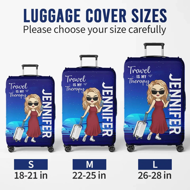 Travel Far Enough, You Meet Yourself - Travel Personalized Custom Luggage Cover - Summer Vacation Gift, Gift For Adventure Travel Lovers
