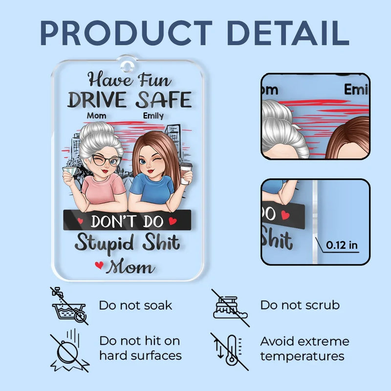 Keep Calm And Drive Safely - Family Personalized Custom Car Ornament - Acrylic Custom Shaped - Gift For Daughter, Son