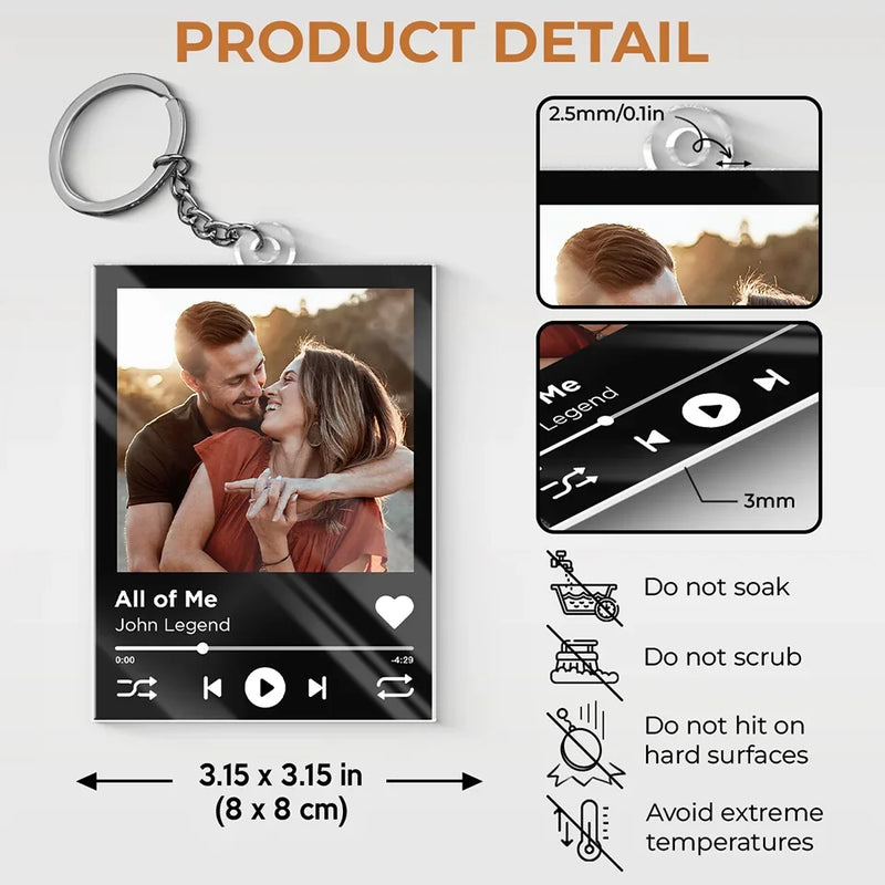 Custom Photo Give Me Your Forever - Couple Personalized Custom Shaped Acrylic Keychain - Gift For Husband, Wife, Couple