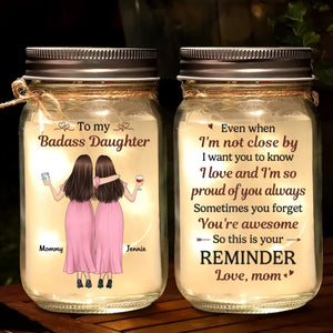 Tu es mon plus grand trésor, et je suis infiniment fier de toi - Lampe de pot Mason personnalisée pour la famille - Cadeau pour maman, fille