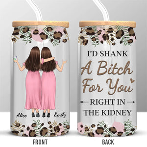 Les vrais amis sont toujours ensemble en esprit - Tasse en verre personnalisée Bestie, tasse à café glacé - Cadeau pour meilleures amies, BFF, sœurs