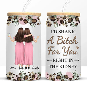 Les vrais amis sont toujours ensemble en esprit - Tasse en verre personnalisée Bestie, tasse à café glacé - Cadeau pour meilleures amies, BFF, sœurs