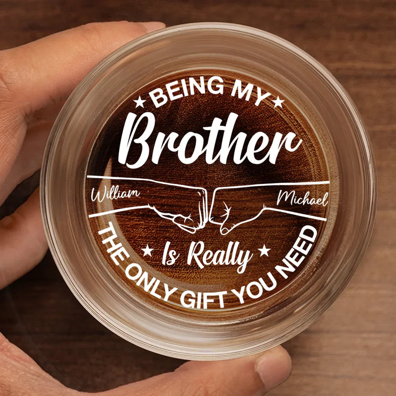 The Only Gift You Need - Family Personalized Custom Whiskey Glass - Gift For Family Members