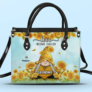 No One Loves You Like Your Grandma Does - Family Personalized Custom Leather Handbag - Gift For Mom, Grandma