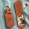 Custom Photo Friends Live Forever In The Memories We Keep - Memorial Personalized Custom Engraved Leather Keychain - Sympathy Gift For Pet Owners, Pet Lovers