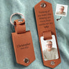Custom Photo Thinking Of You Every Day - Memorial Personalized Custom Engraved Leather Keychain - Sympathy Gift For Family Members